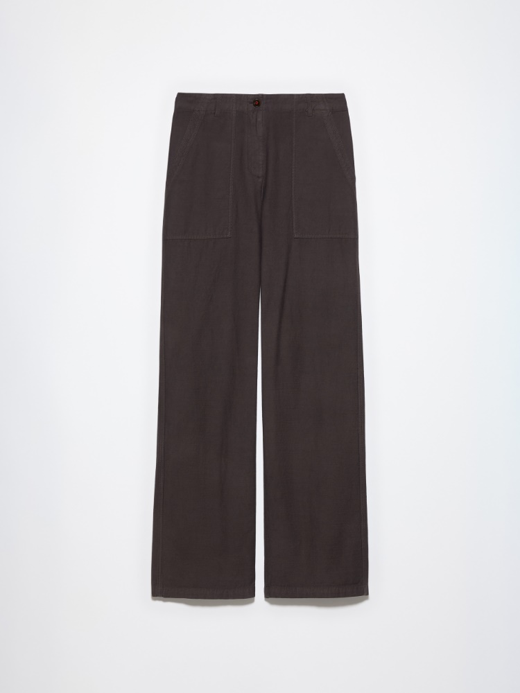 Slubby straight-leg trousers - DARK BOWN - MAX&Co. - 5