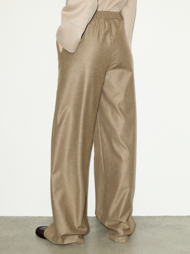 Wide-leg flannel trousers - MELANGE GREY - MAX&Co. - 2