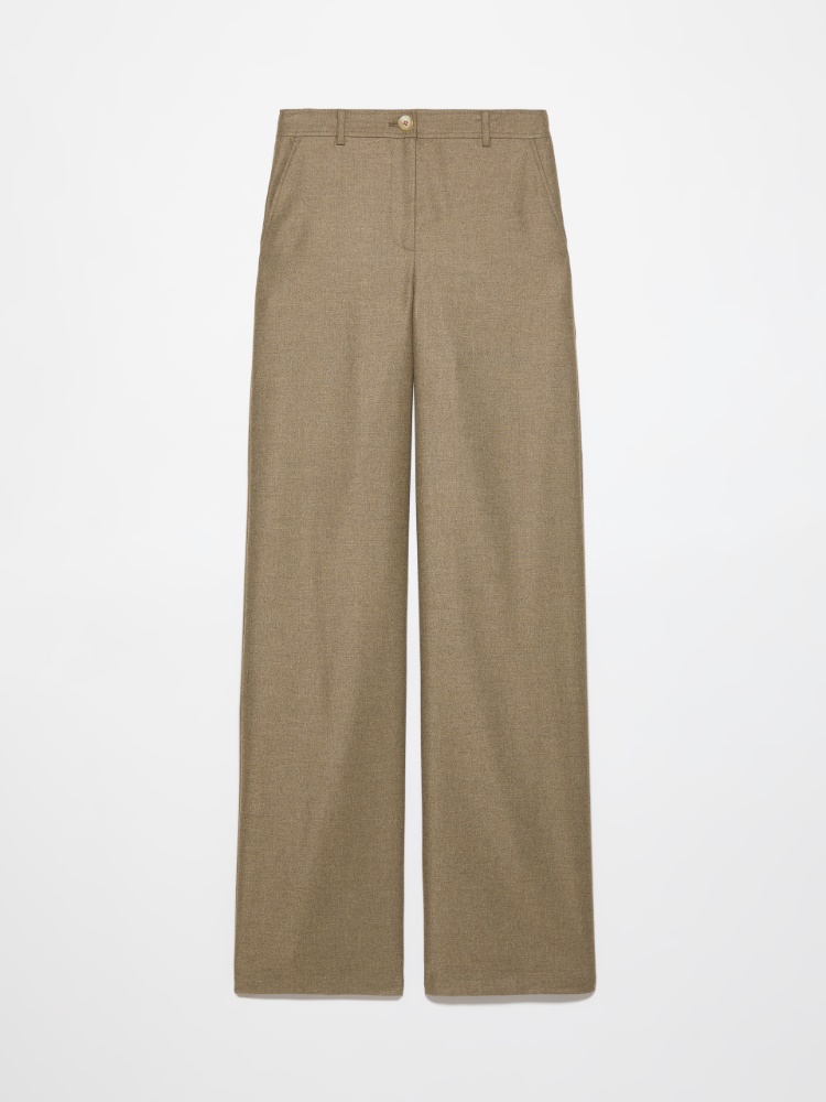 Wide-leg flannel trousers - MELANGE GREY - MAX&Co. - 5