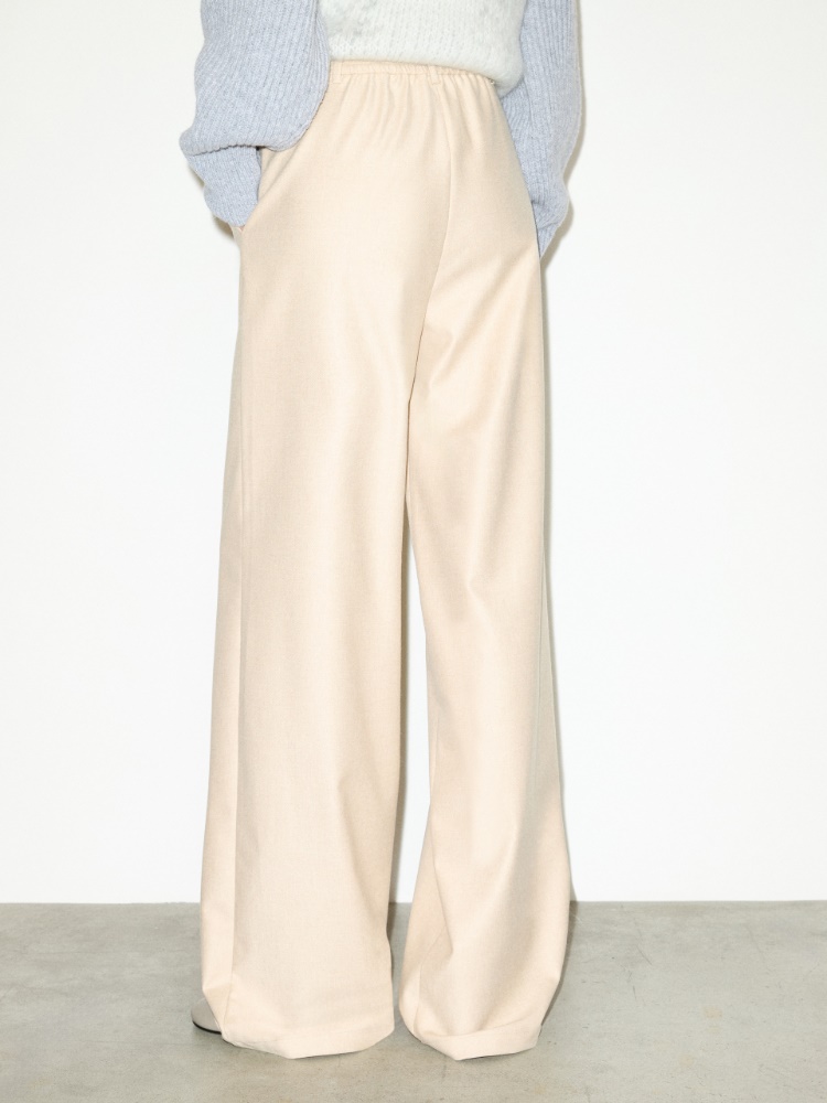 Wide-leg flannel trousers - BEIGE - MAX&Co. - 2