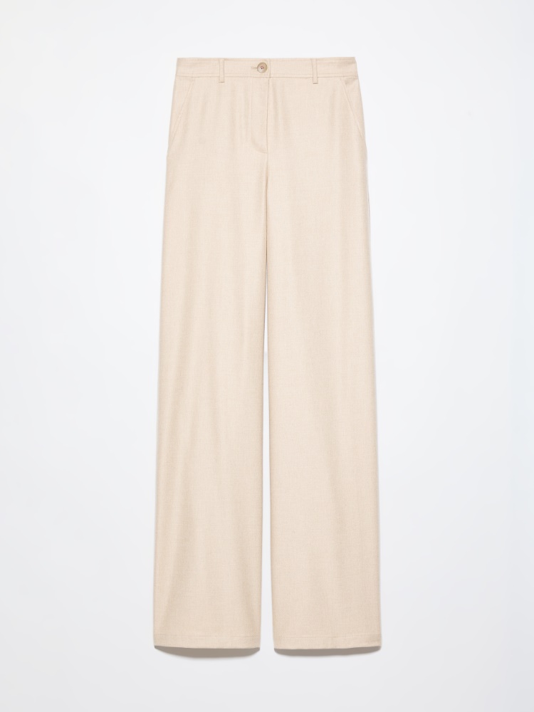 Wide-leg flannel trousers - BEIGE - MAX&Co. - 5