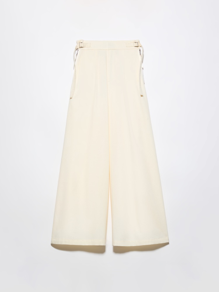 Extra-wide cotton trousers - WOOL WHITE - MAX&Co.