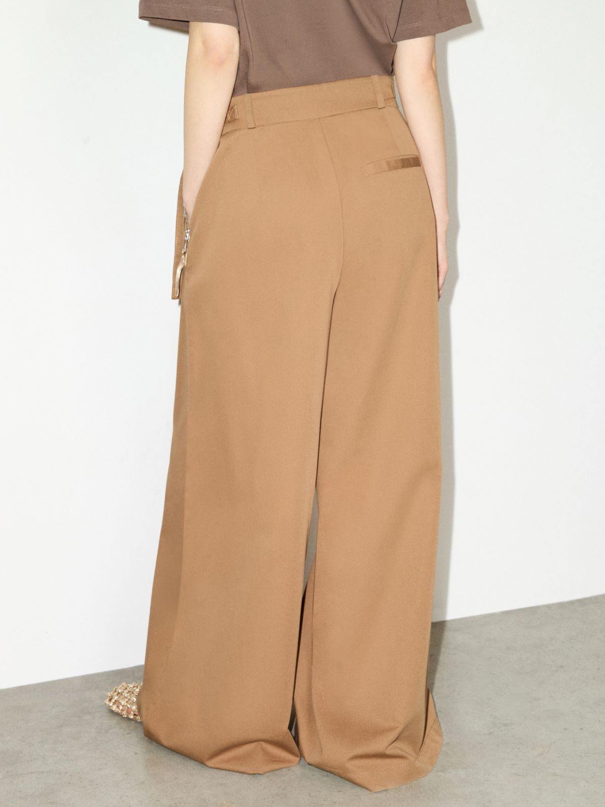Extra-wide cotton trousers - CINNAMON - MAX&Co.