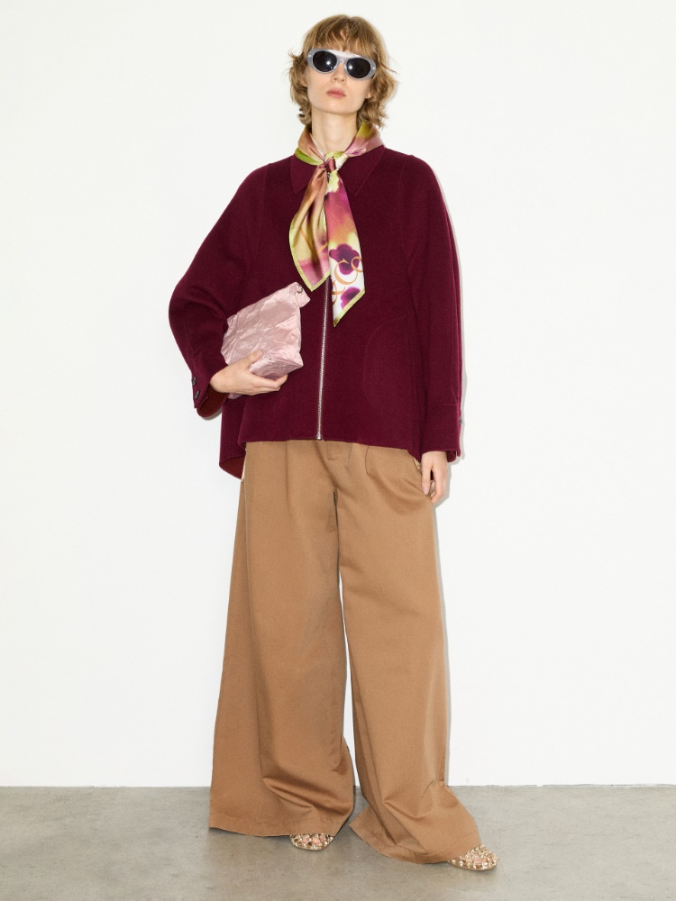 Extra-wide cotton trousers - CINNAMON - MAX&Co.