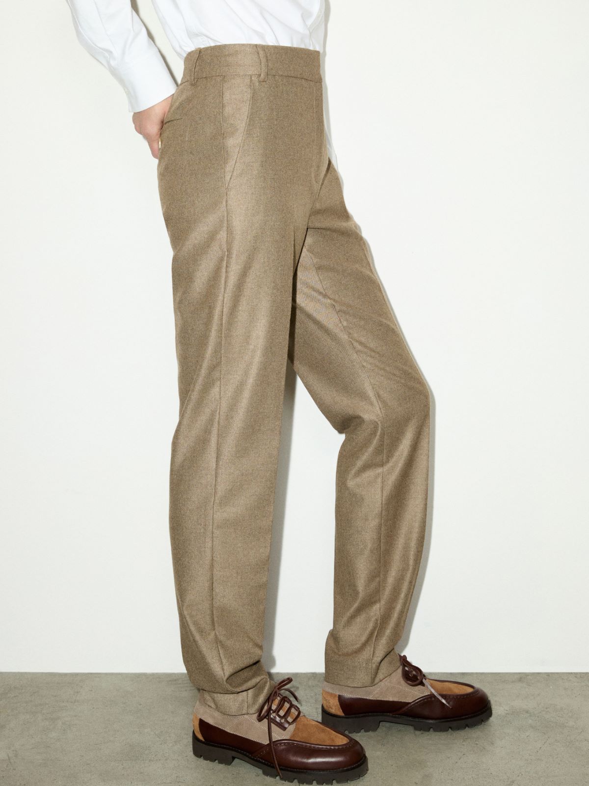 Tapered flannel trousers - MELANGE GREY - MAX&Co. - 4