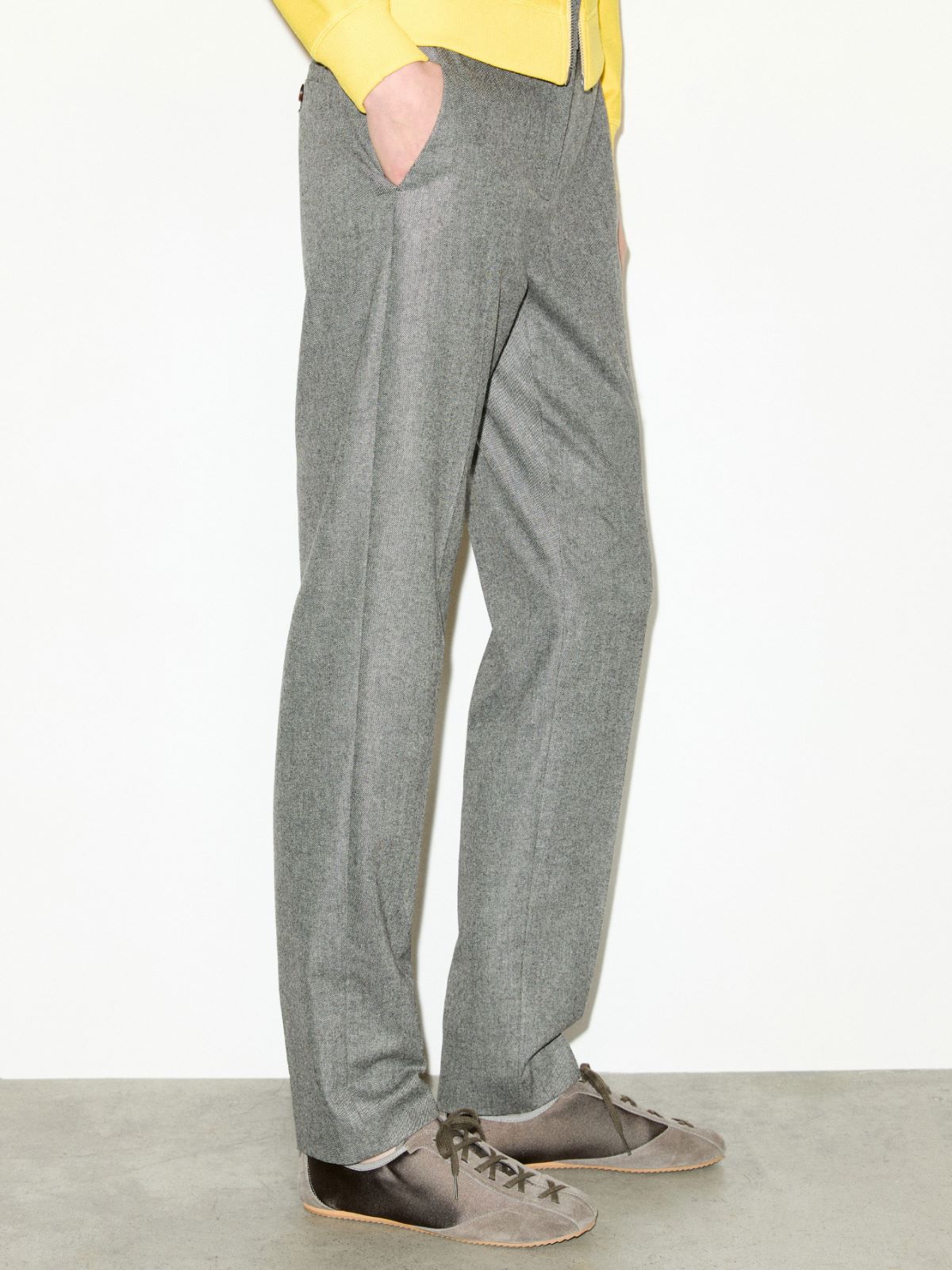Tapered flannel trousers - BLACK - MAX&Co. - 3