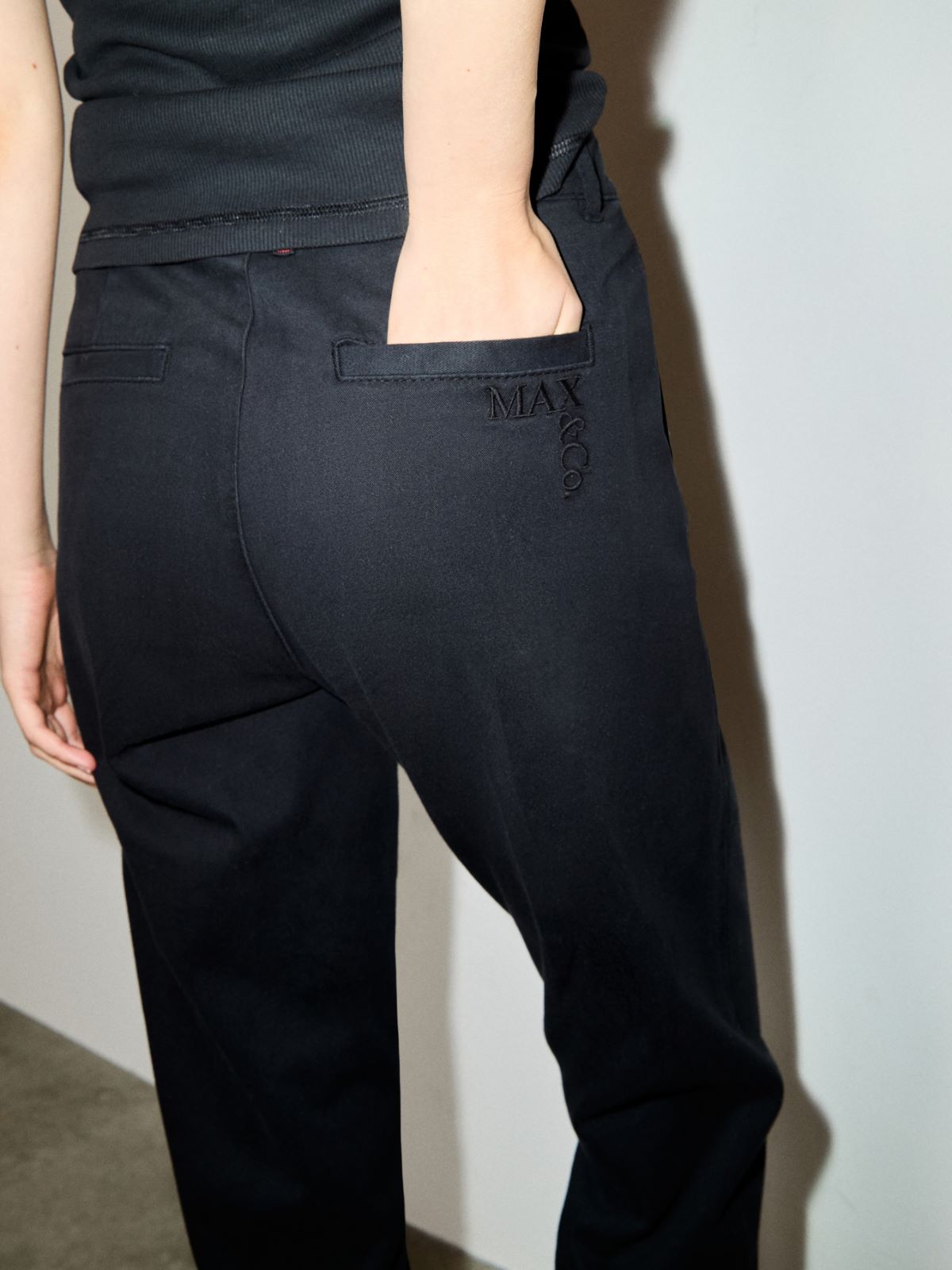 Cotton-gabardine trousers - BLACK - MAX&Co. - 4