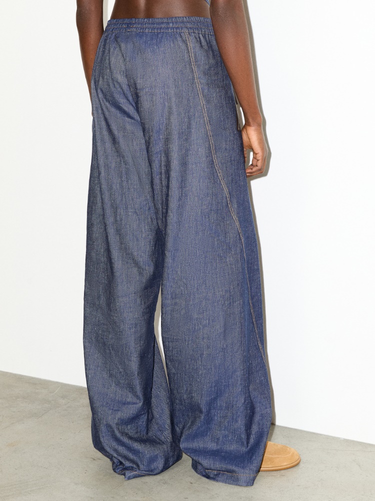 Pantalón deportivo de denim de algodón y lino - MAX&Co. - 2