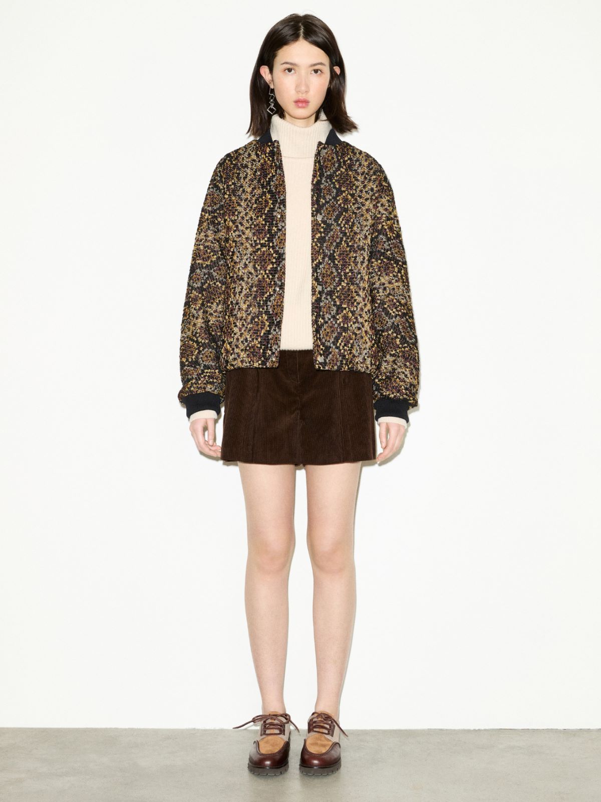 Mid-rise corduroy shorts - DARK BROWN - MAX&Co. - 4
