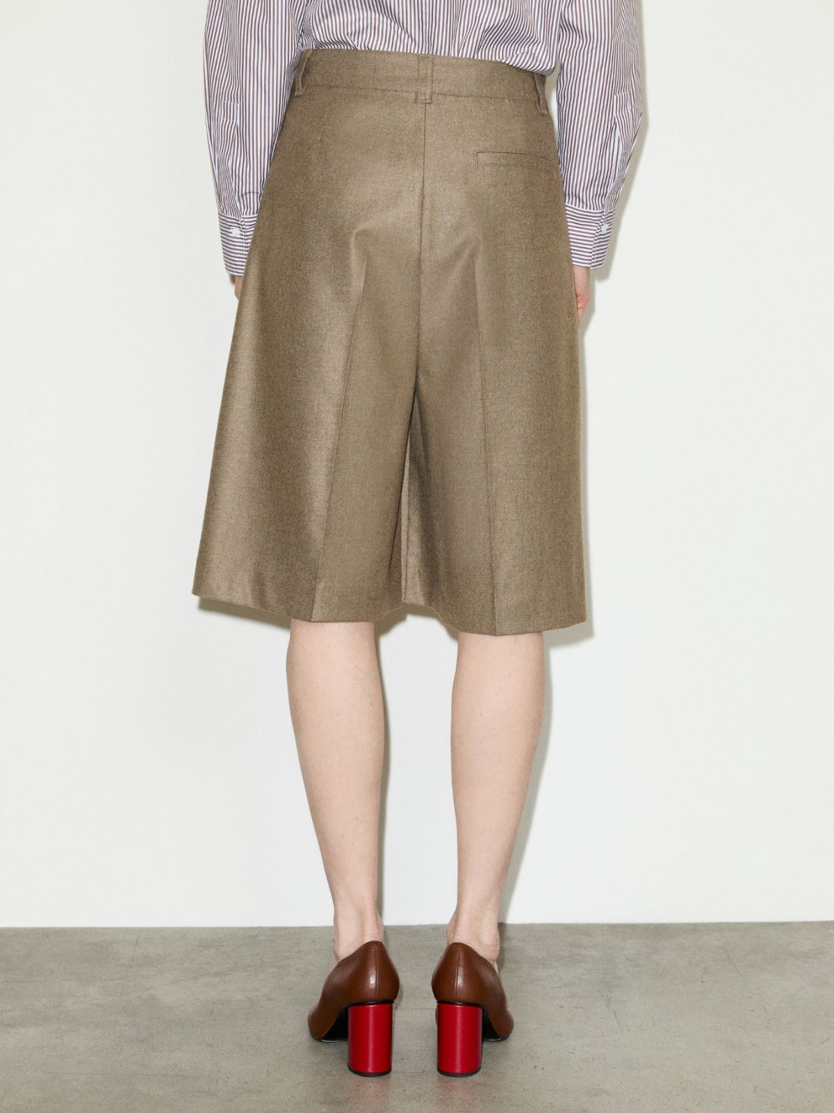 Flannel Bermuda shorts - MELANGE GREY - MAX&Co. - 2