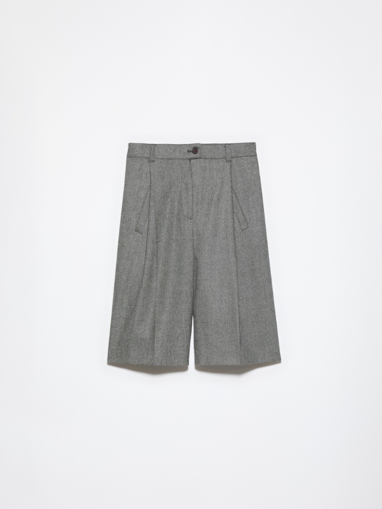 Flannel Bermuda shorts - BLACK - MAX&Co. - 5