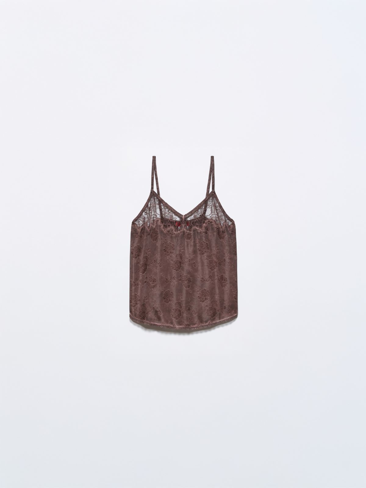 Top de jacquard con encaje - CHOCOLATE - MAX&Co.