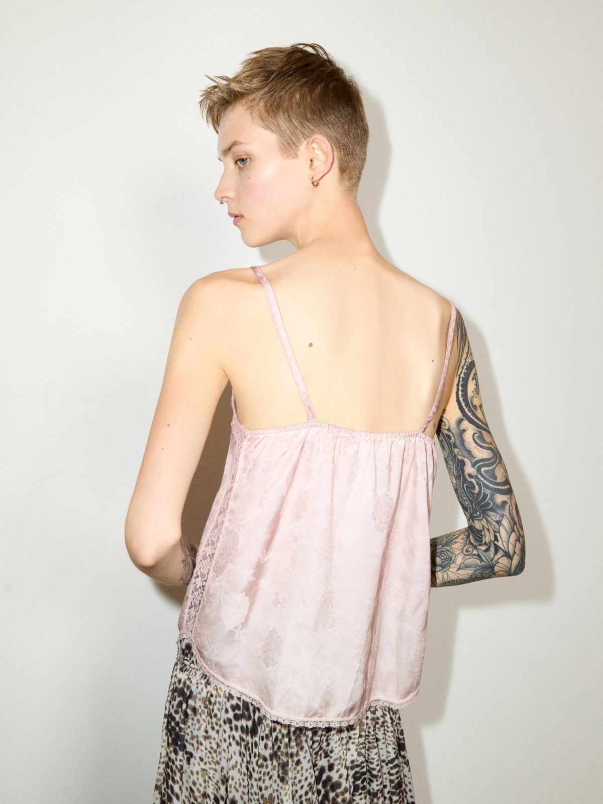 Top de jacquard con encaje - ROSA - MAX&Co.