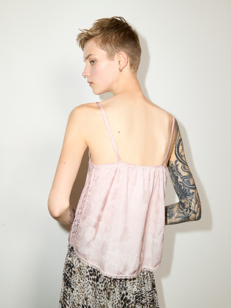 Top de jacquard con encaje - ROSA - MAX&Co.