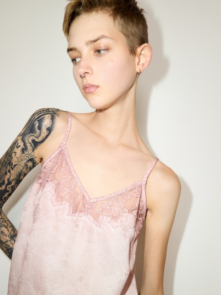 Top de jacquard con encaje - ROSA - MAX&Co.