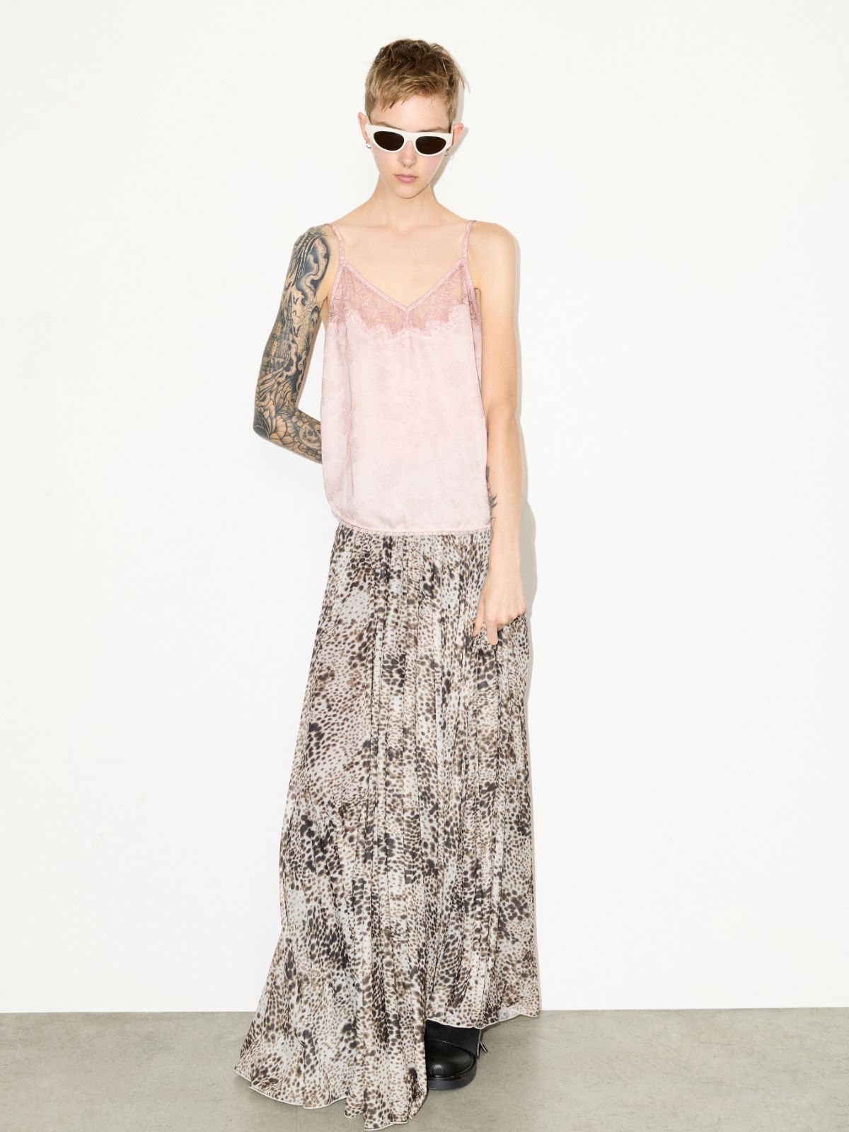 Top de jacquard con encaje - ROSA - MAX&Co.