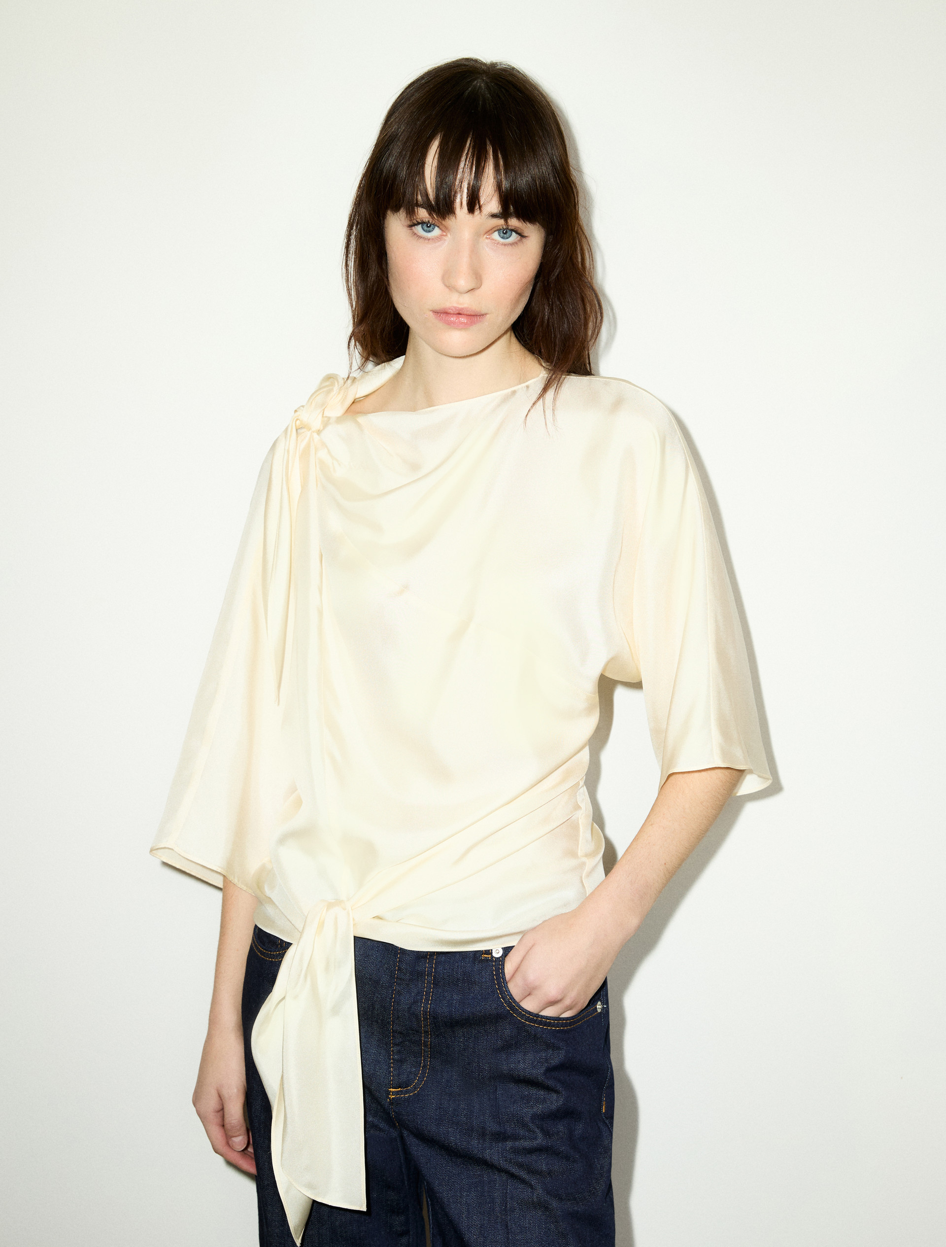 Knot silk-twill blouse - MAX&Co.