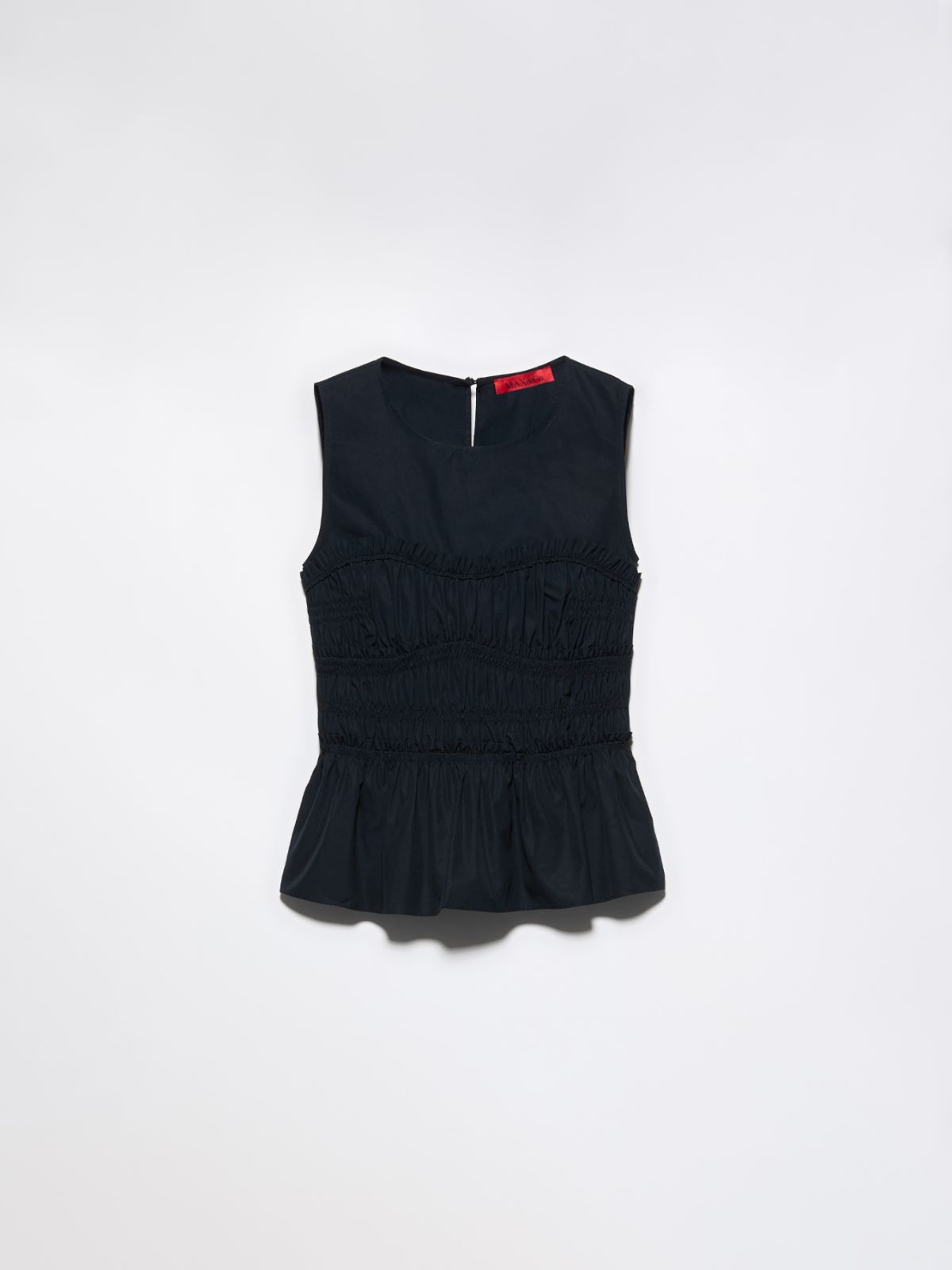 Top fruncido de popelina de algodón - NEGRO - MAX&Co.