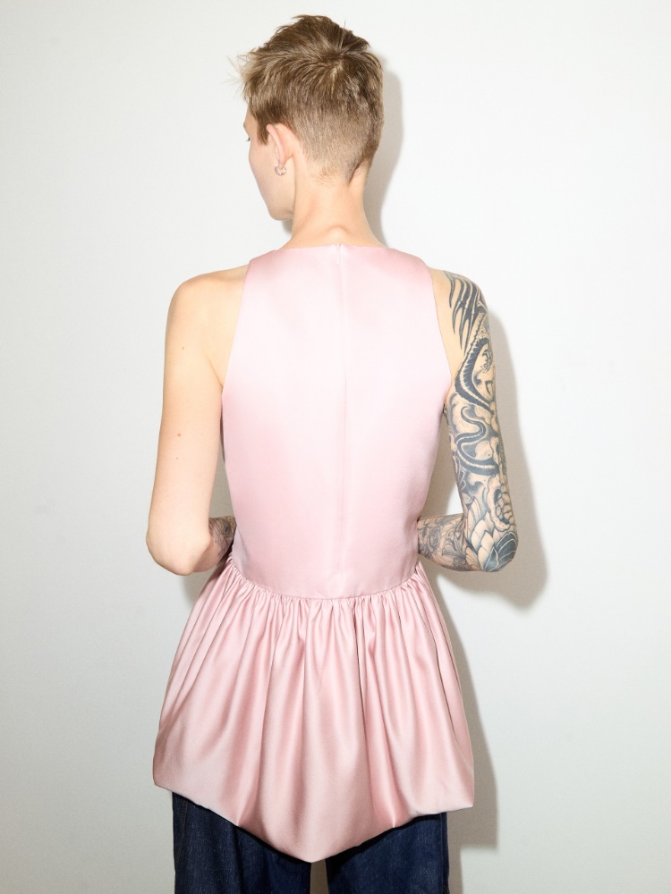 Peplum duchesse satin top - PINK - MAX&Co.