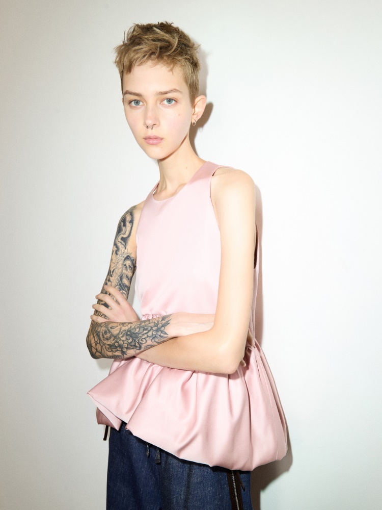 Peplum duchesse satin top - PINK - MAX&Co.