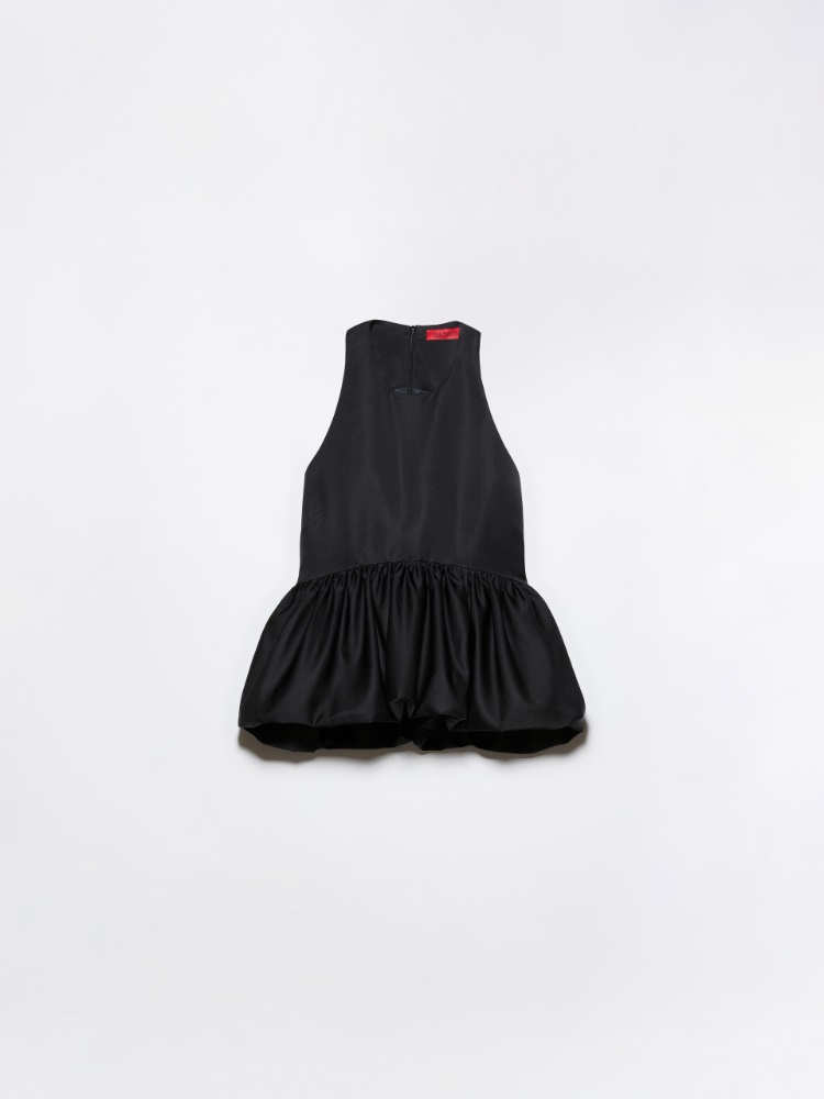 Top de satén duchesse con peplo - NEGRO - MAX&Co.