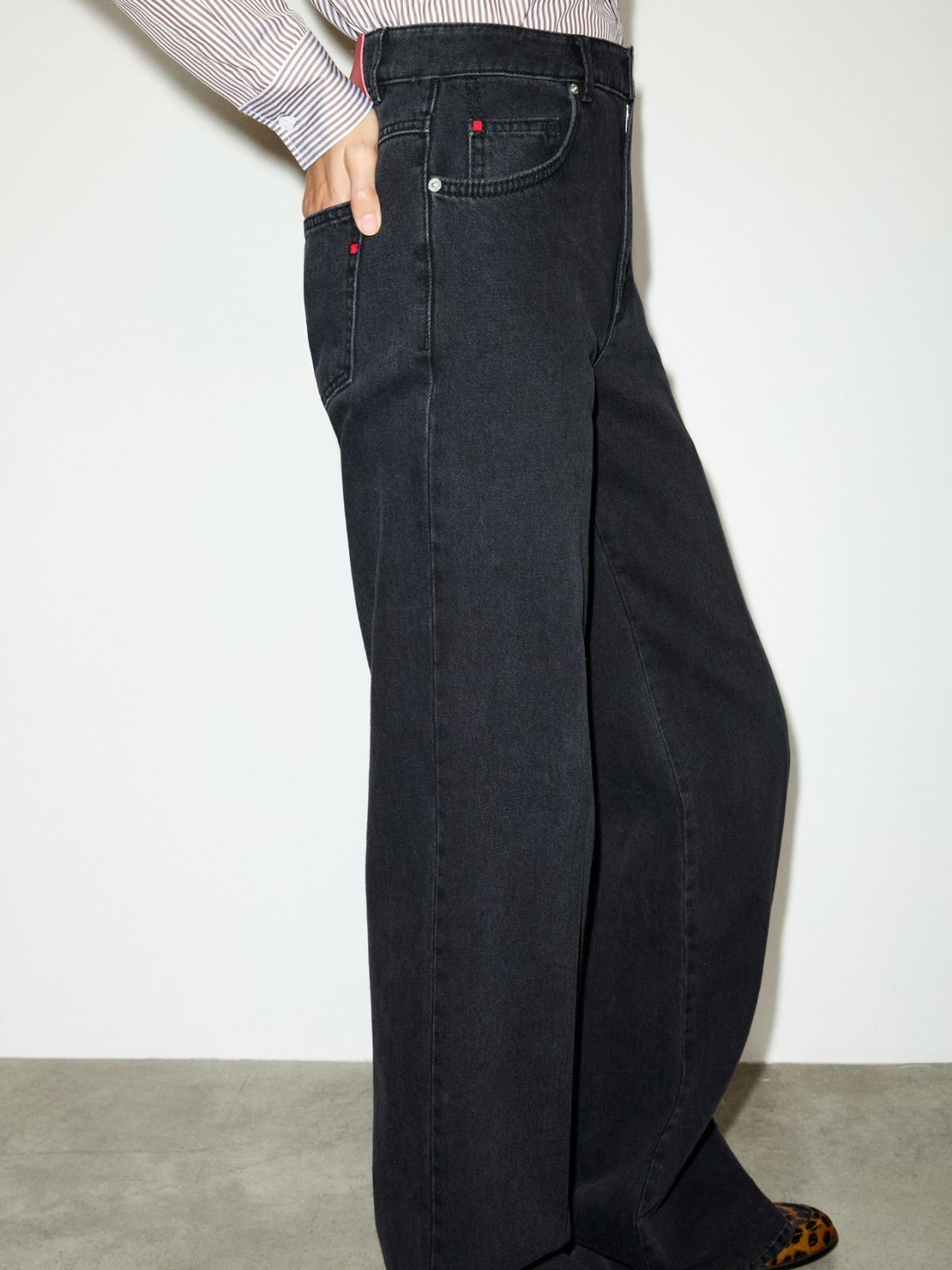 Black wide-leg jeans - BLACK - MAX&Co. - 3