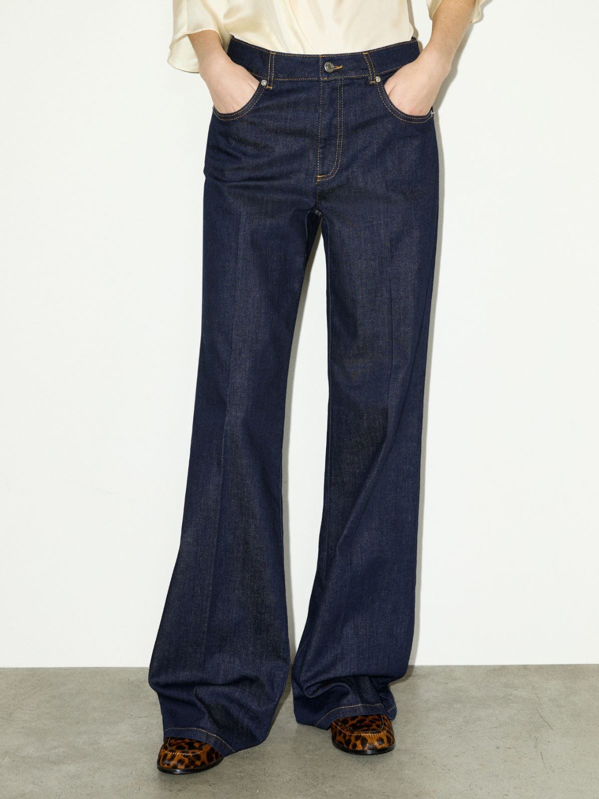Raw-blue wide-leg jeans - NAVY - MAX&Co.