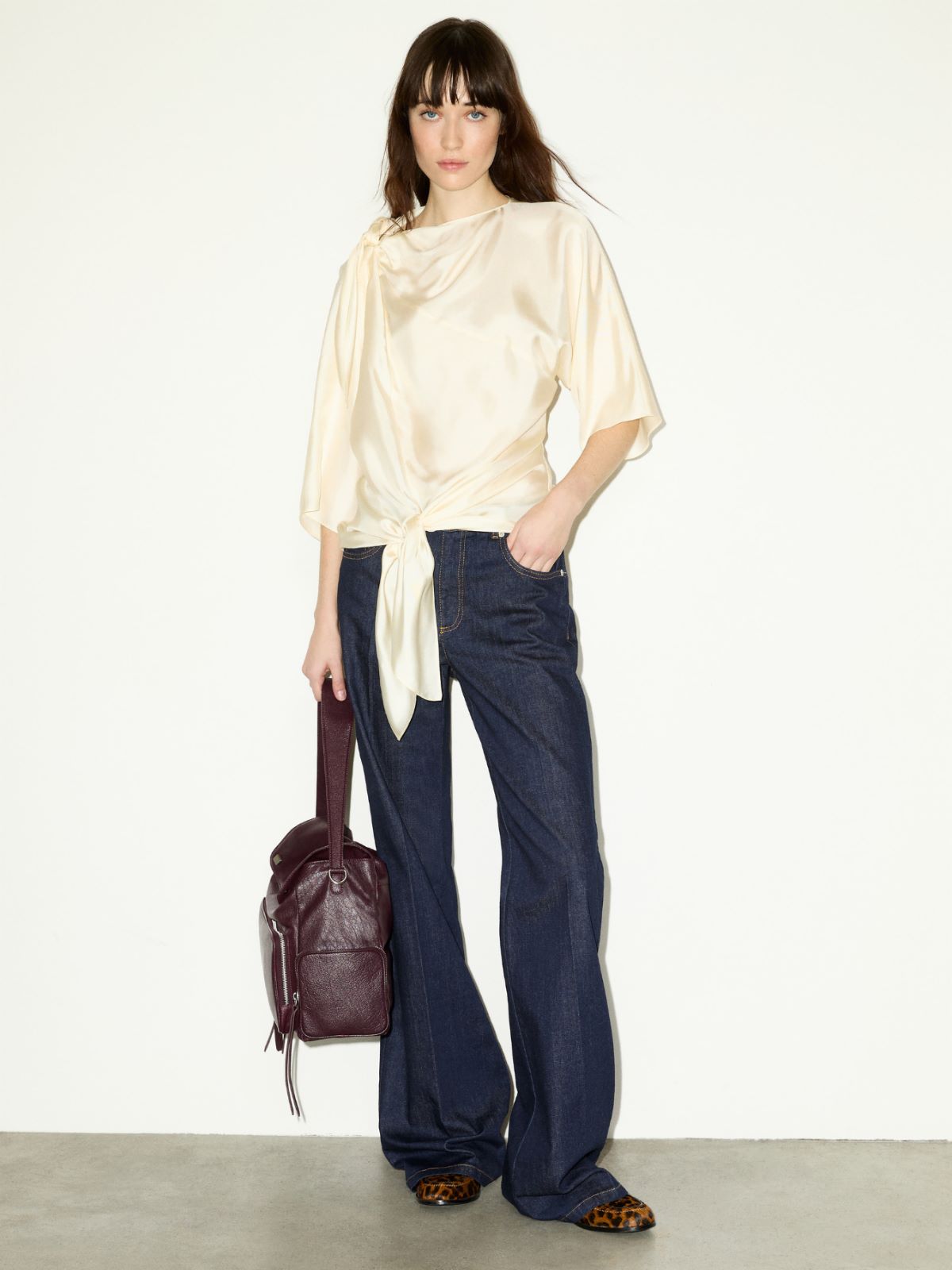 Raw-blue wide-leg jeans - NAVY - MAX&Co. - 5