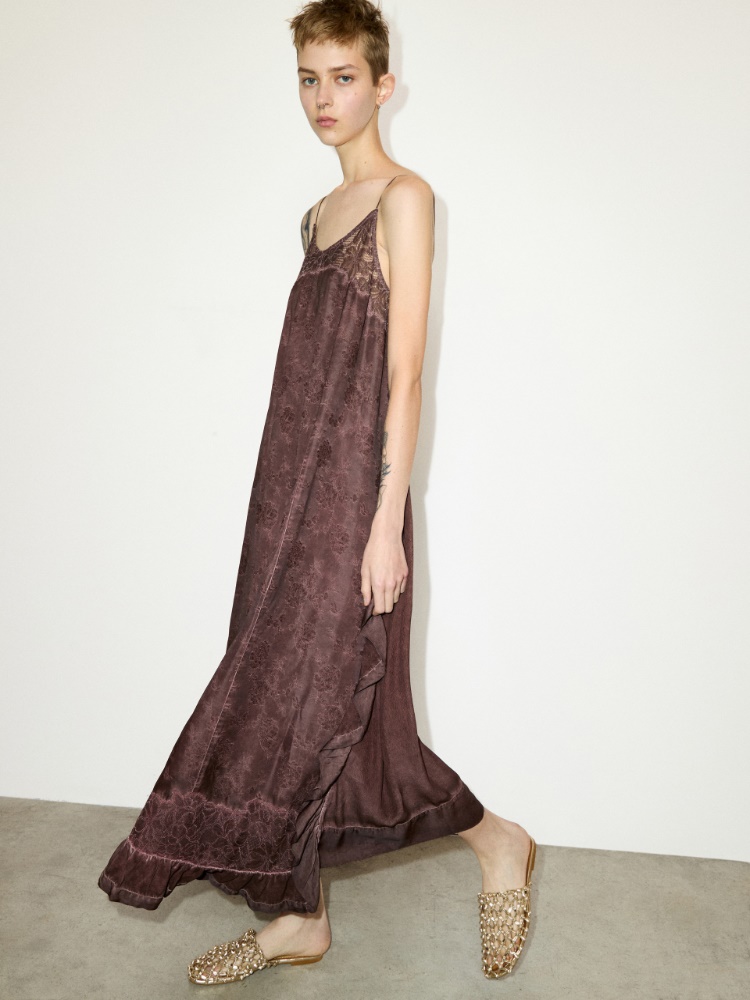 Lace-trimmed jacquard maxi dress - MAX&Co.