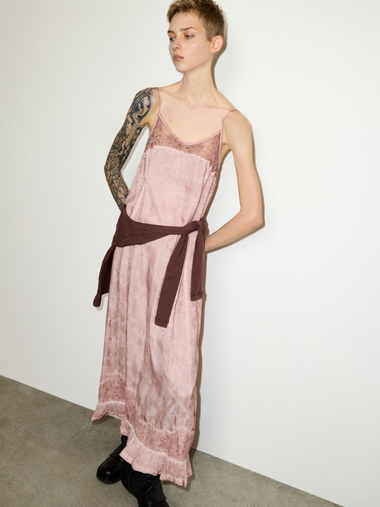 Lace-trimmed jacquard maxi dress - MAX&Co.