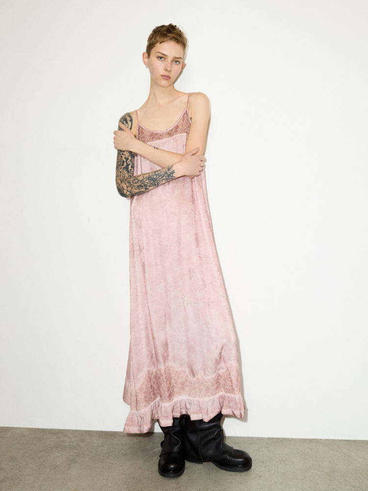 Lace-trimmed jacquard maxi dress - MAX&Co. - 4