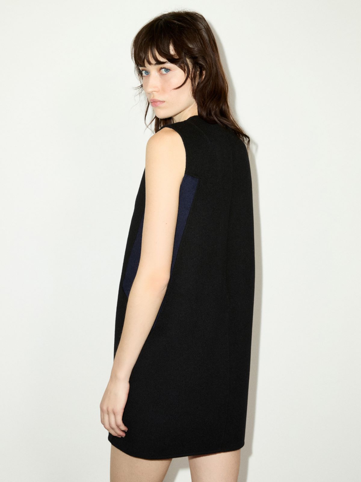 Double-woven wool tunic dress - BLACK - MAX&Co. - 2