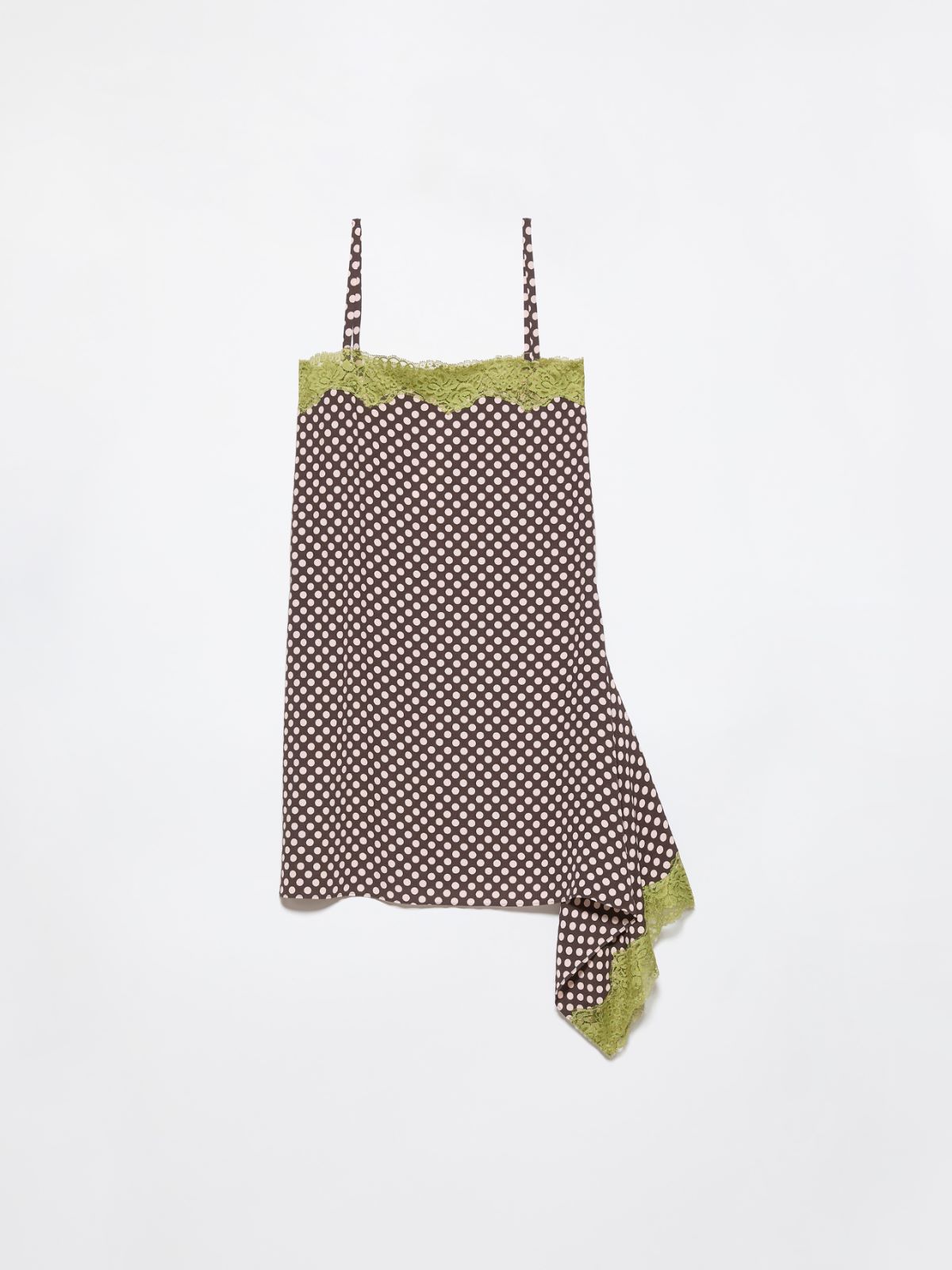 Lace-trimmed slip dress - DARK BROWN - MAX&Co. - 7