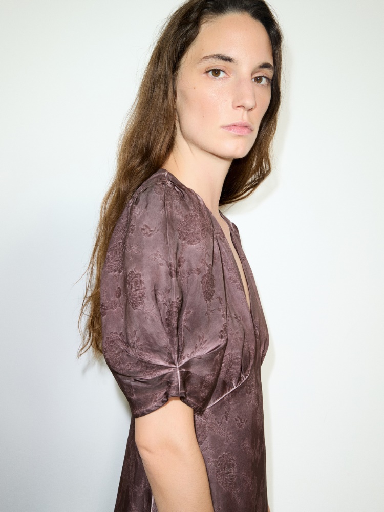 Floral jacquard dress - CHOCOLATE - MAX&Co. - 3