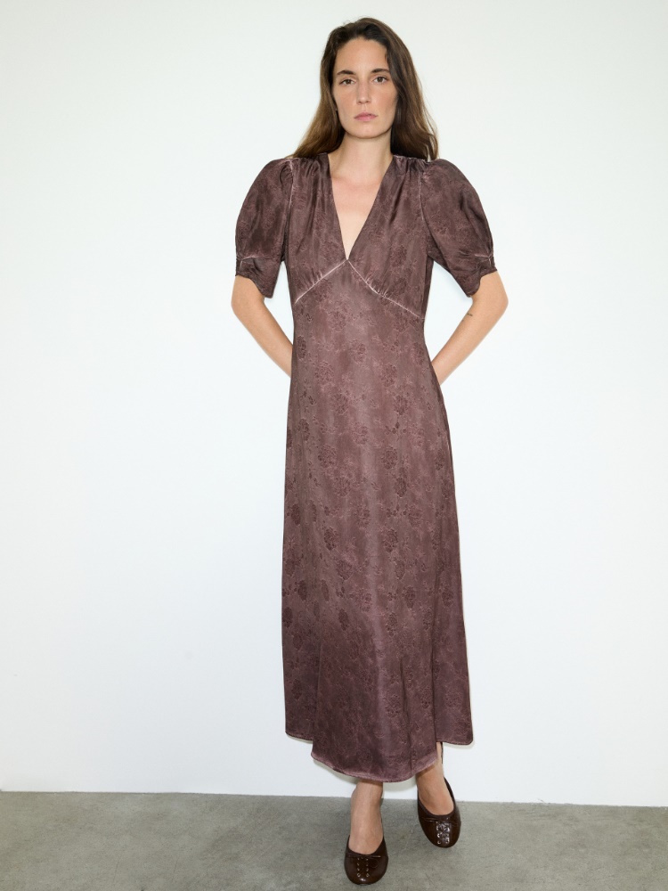 Floral jacquard dress - CHOCOLATE - MAX&Co.