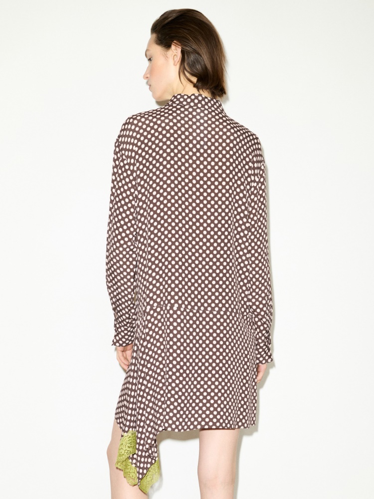 Lace-trimmed tunic dress - DARK BROWN - MAX&Co. - 2