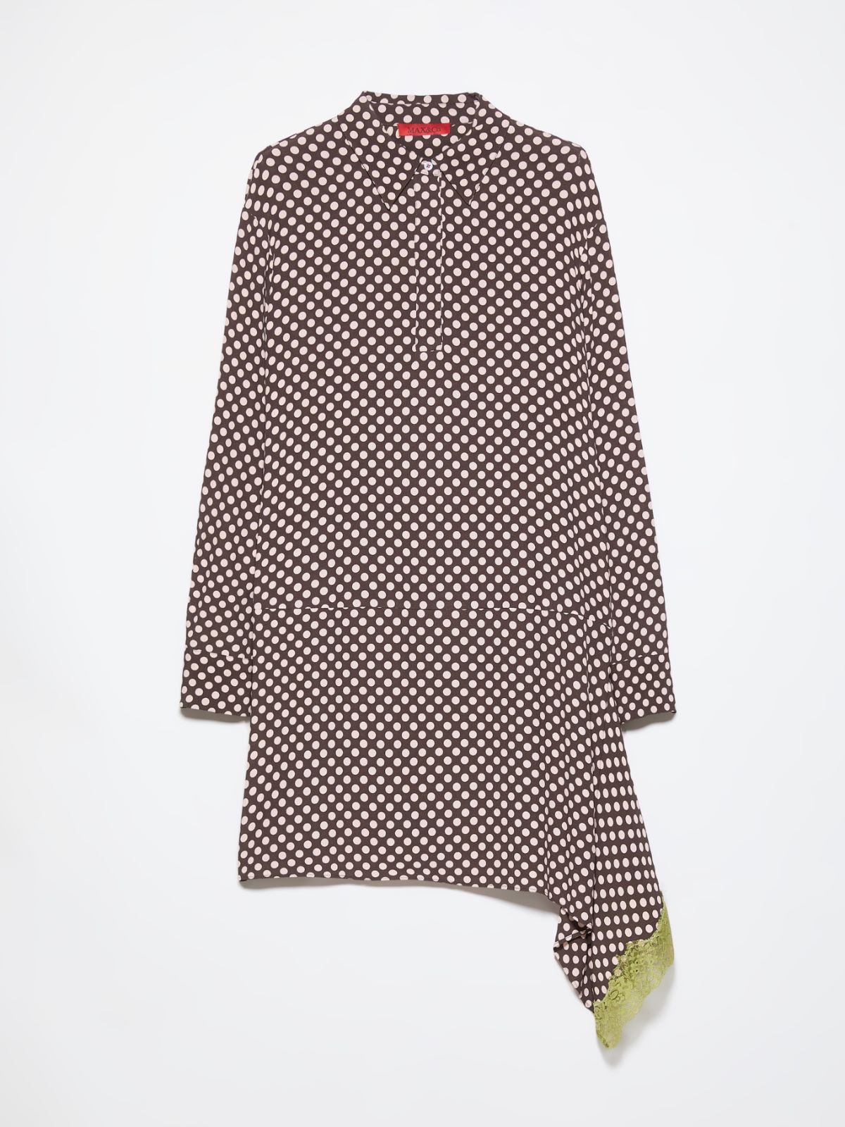 Lace-trimmed tunic dress - DARK BROWN - MAX&Co. - 5