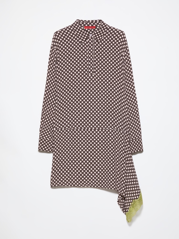Lace-trimmed tunic dress - DARK BROWN - MAX&Co. - 5