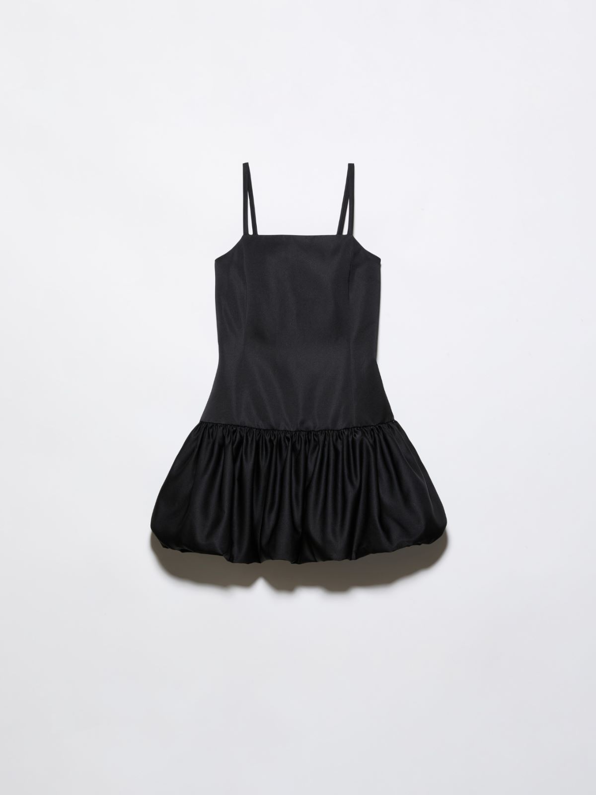 Satin balloon hem mini dress - BLACK - MAX&Co.