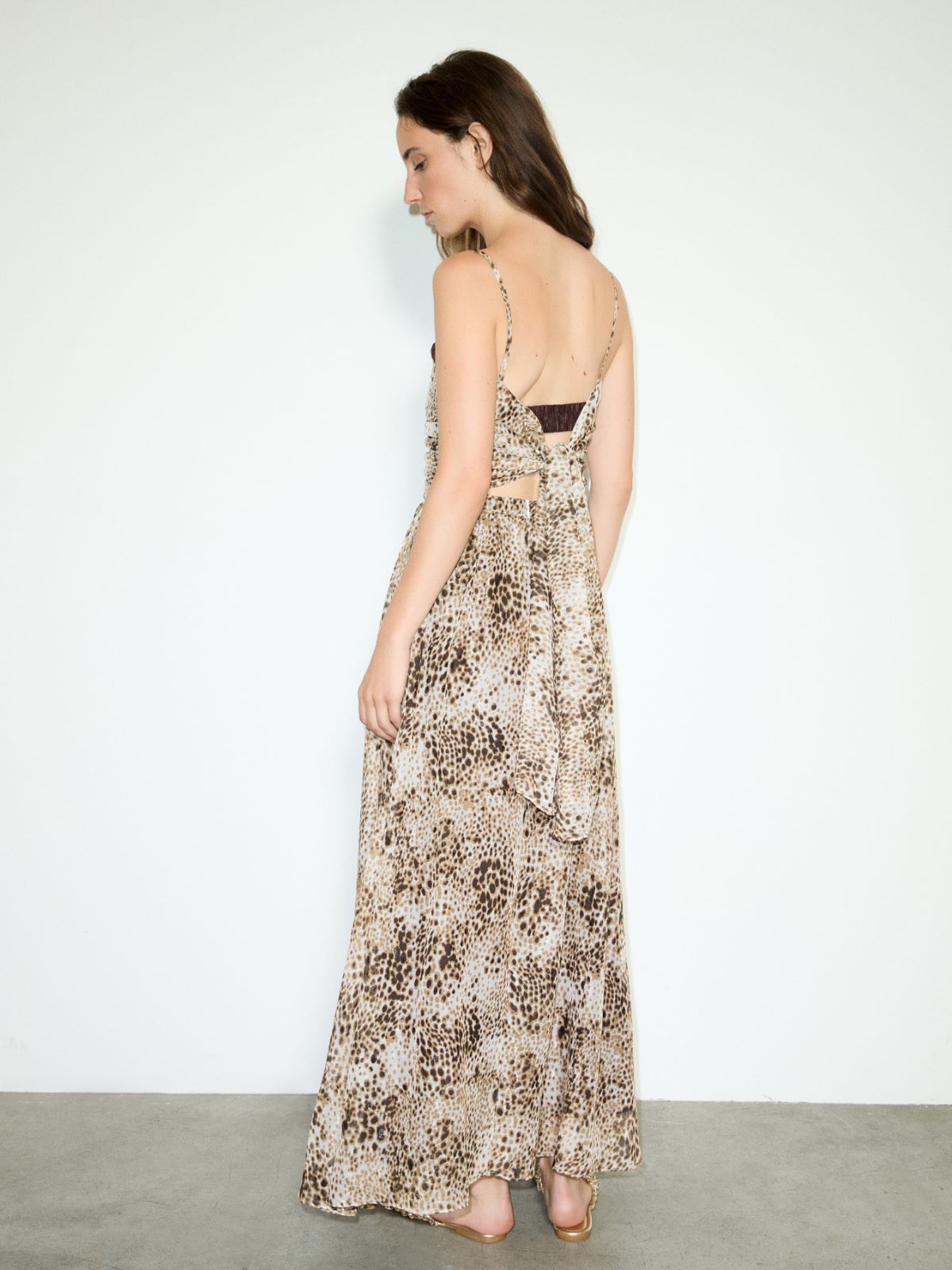 Fil coupé chiffon dress - IVORY - MAX&Co. - 2