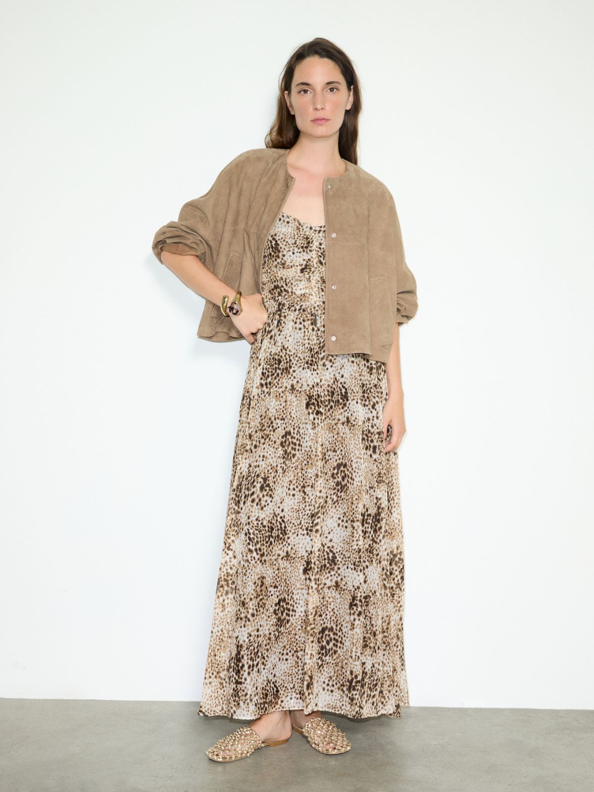 Fil coupé chiffon dress - IVORY - MAX&Co. - 4