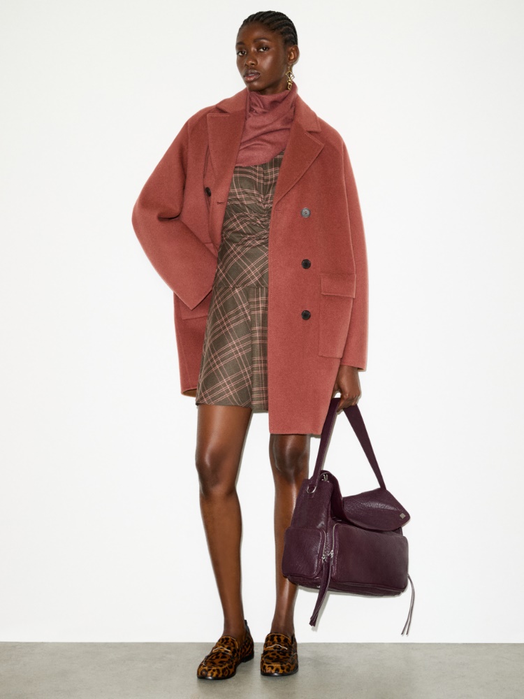 Checked wool-blend mini dress - BROWN - MAX&Co. - 4