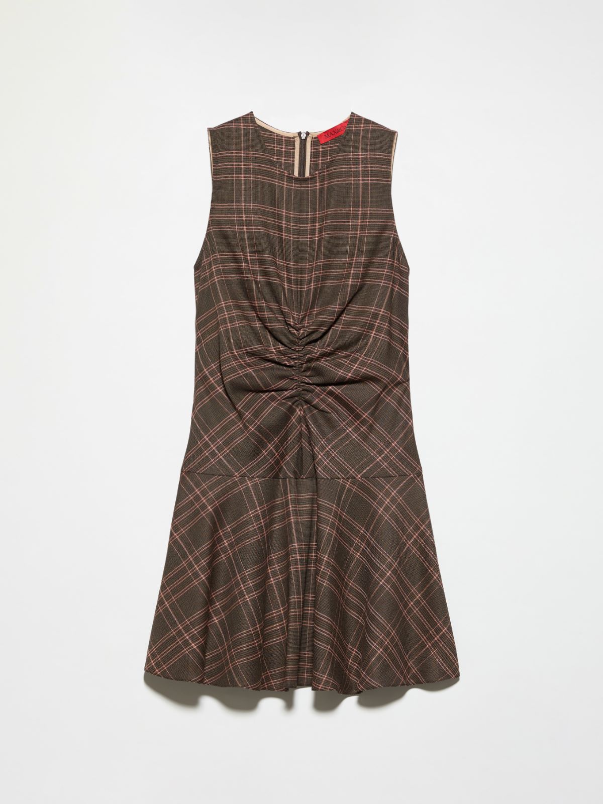 Checked wool-blend mini dress - BROWN - MAX&Co. - 5