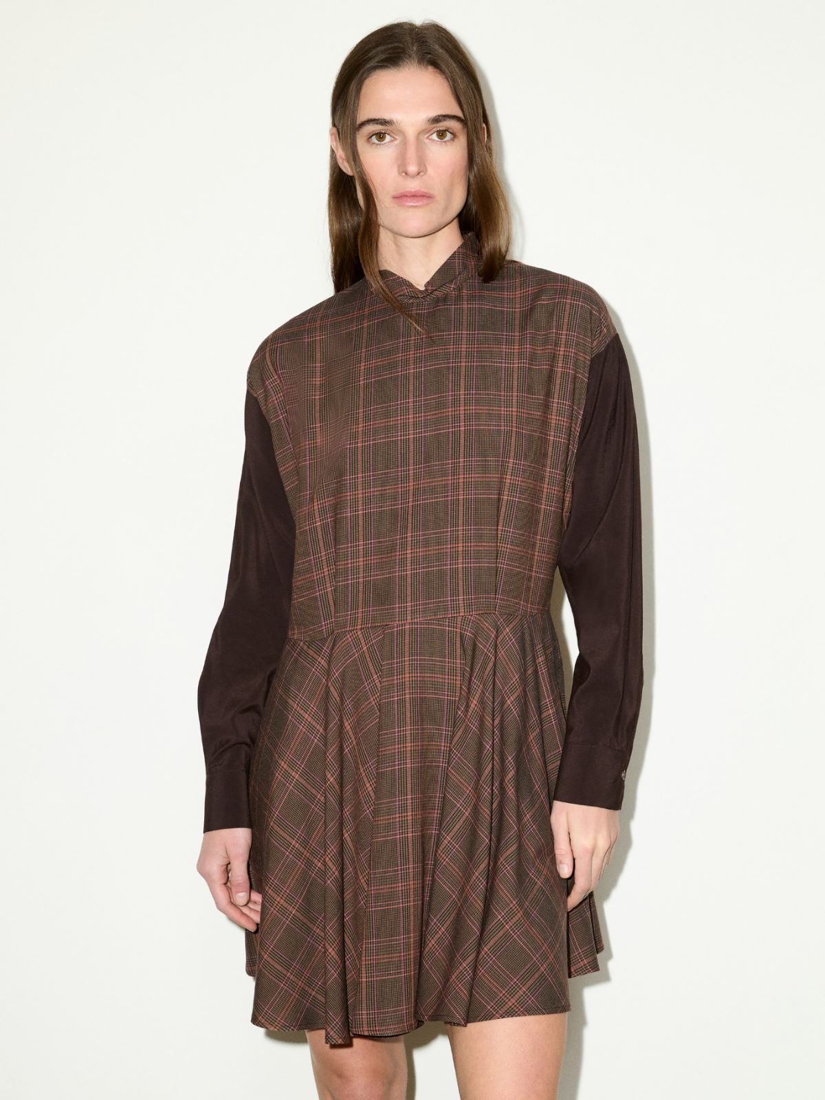 Checked mini dress - BROWN - MAX&Co. - 4