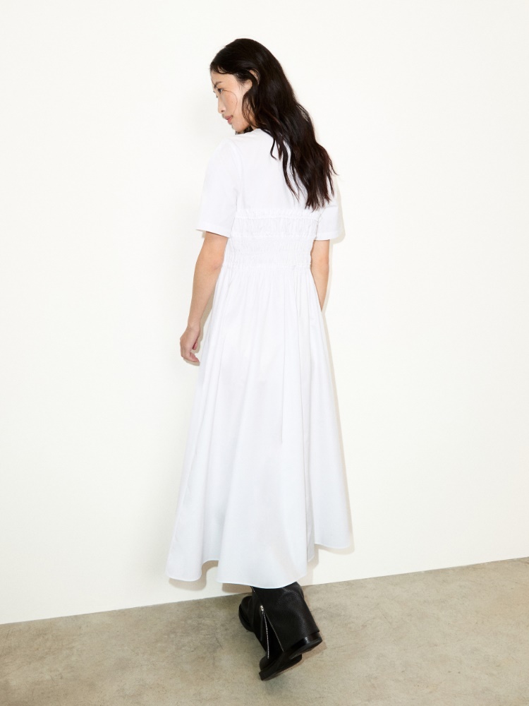Ruched cotton-poplin midi dress - MAX&Co. - 2