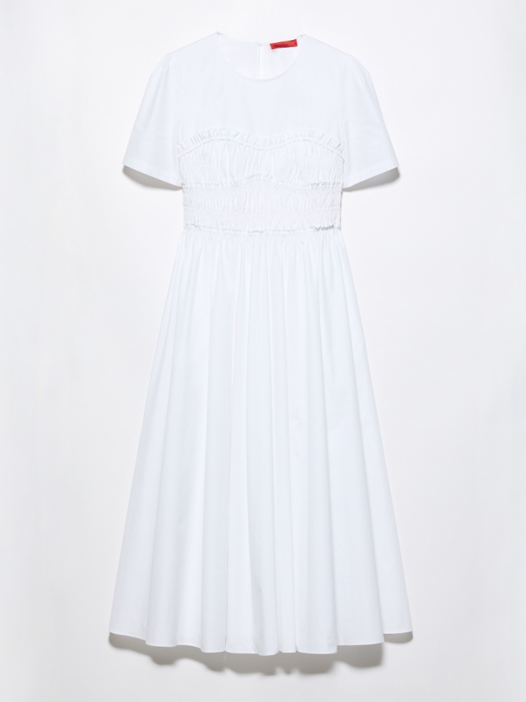 Ruched cotton-poplin midi dress - MAX&Co. - 6