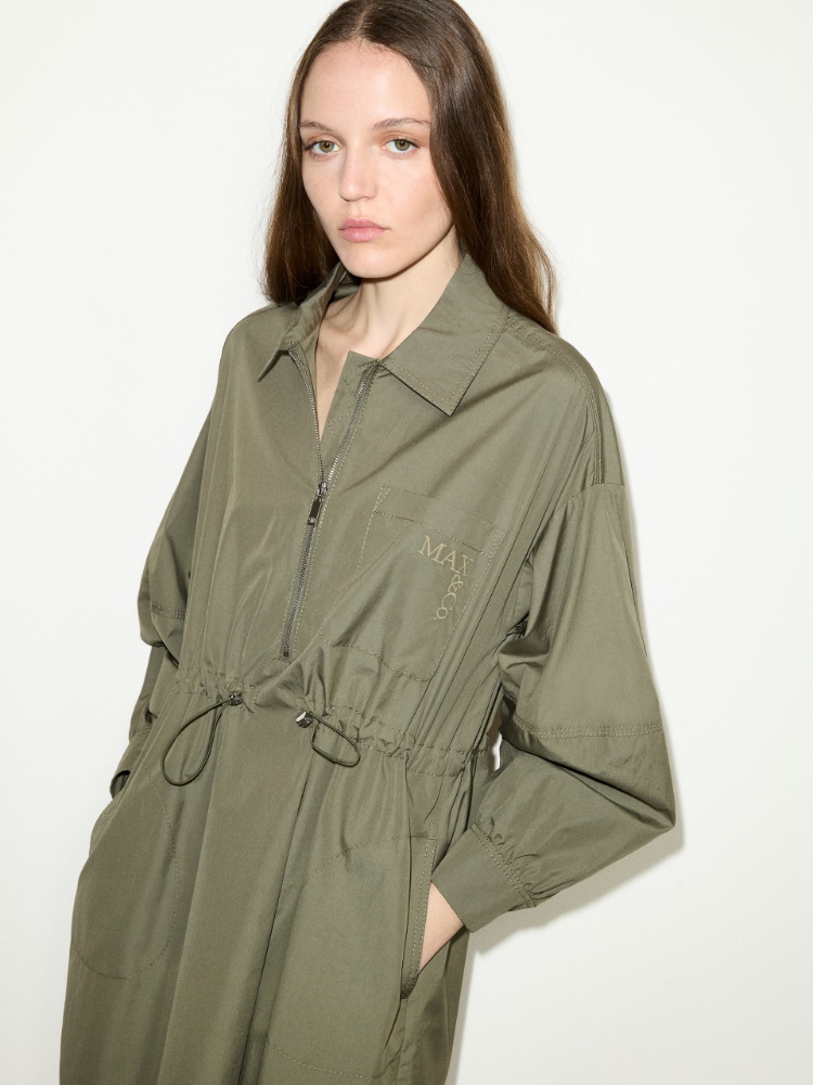 Drawstring poplin shirt dress - MAX&Co. - 3