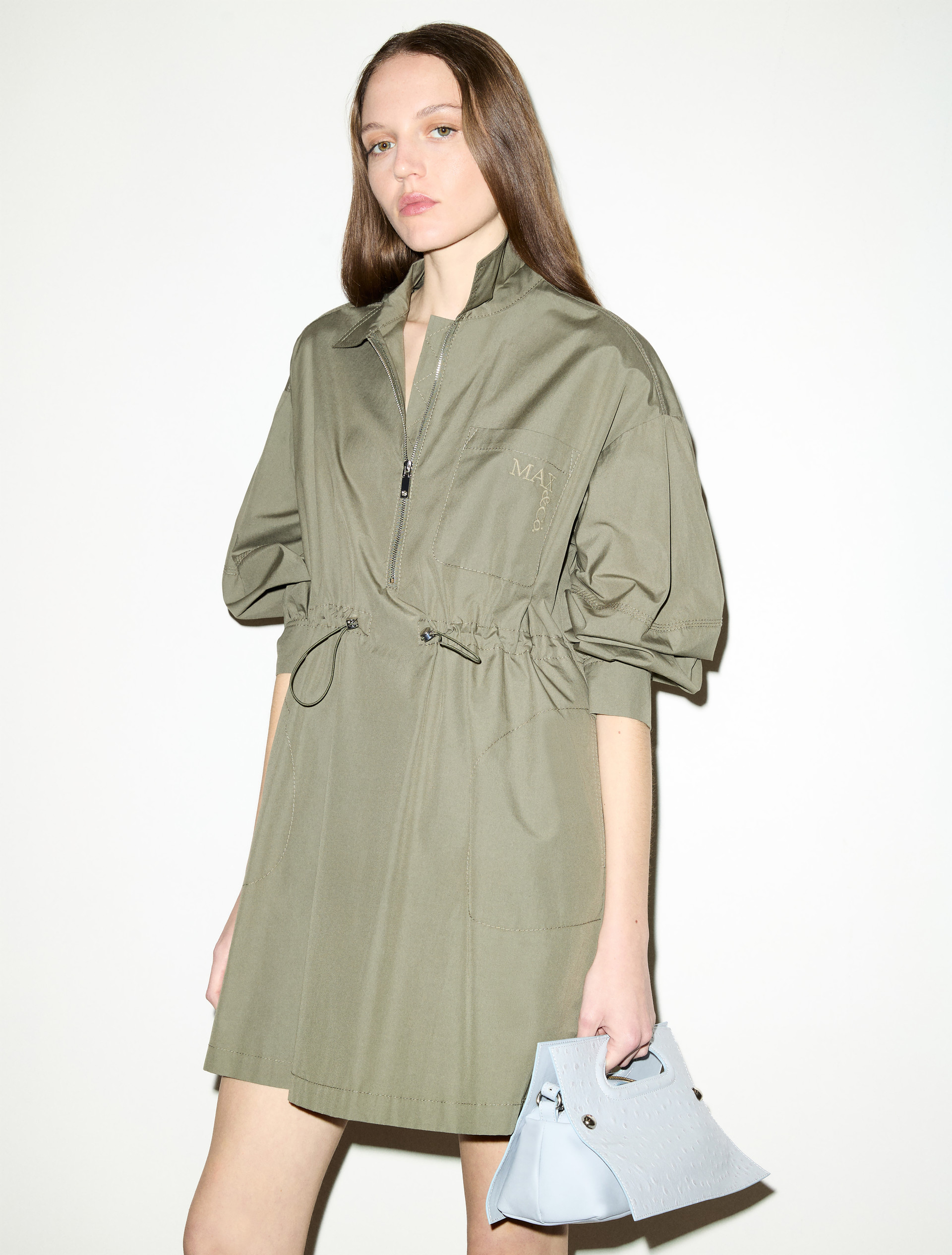 Drawstring poplin shirt dress - MAX&Co.