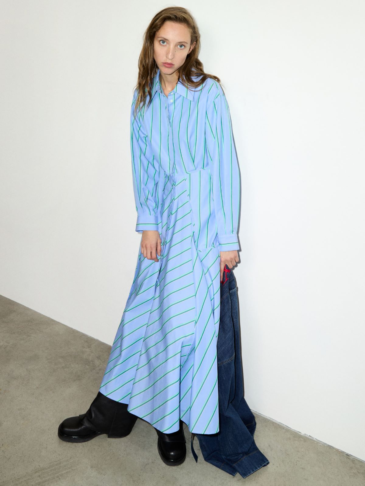 Cotton-poplin shirt dress - LIGHT BLUE - MAX&Co.