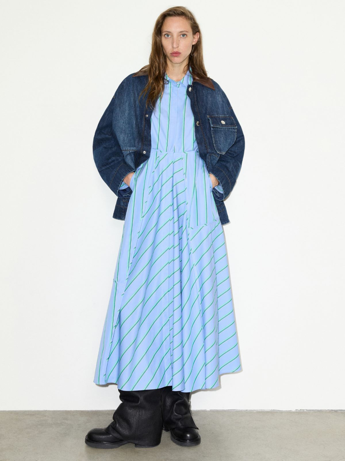 Cotton-poplin shirt dress - LIGHT BLUE - MAX&Co.